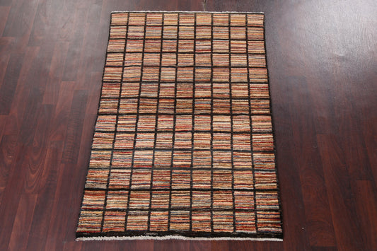 Checkered Gabbeh Kashkoli Handmade Wool Rug 3x5