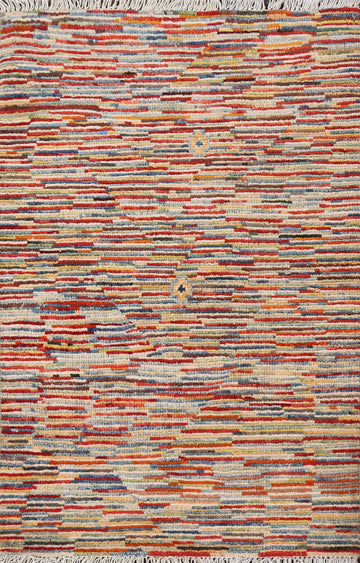 Striped Gabbeh Kashkoli Wool Contemporary Rug 2x3