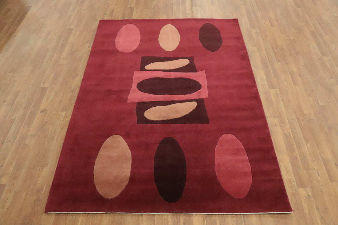 Vegetable Dye Nepalese Modern Area Rug 6x8