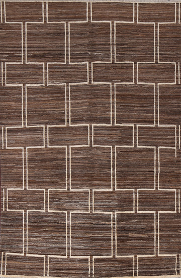 Earth-Tone Gabbeh Kashkoli Wool Area Rug 5x7