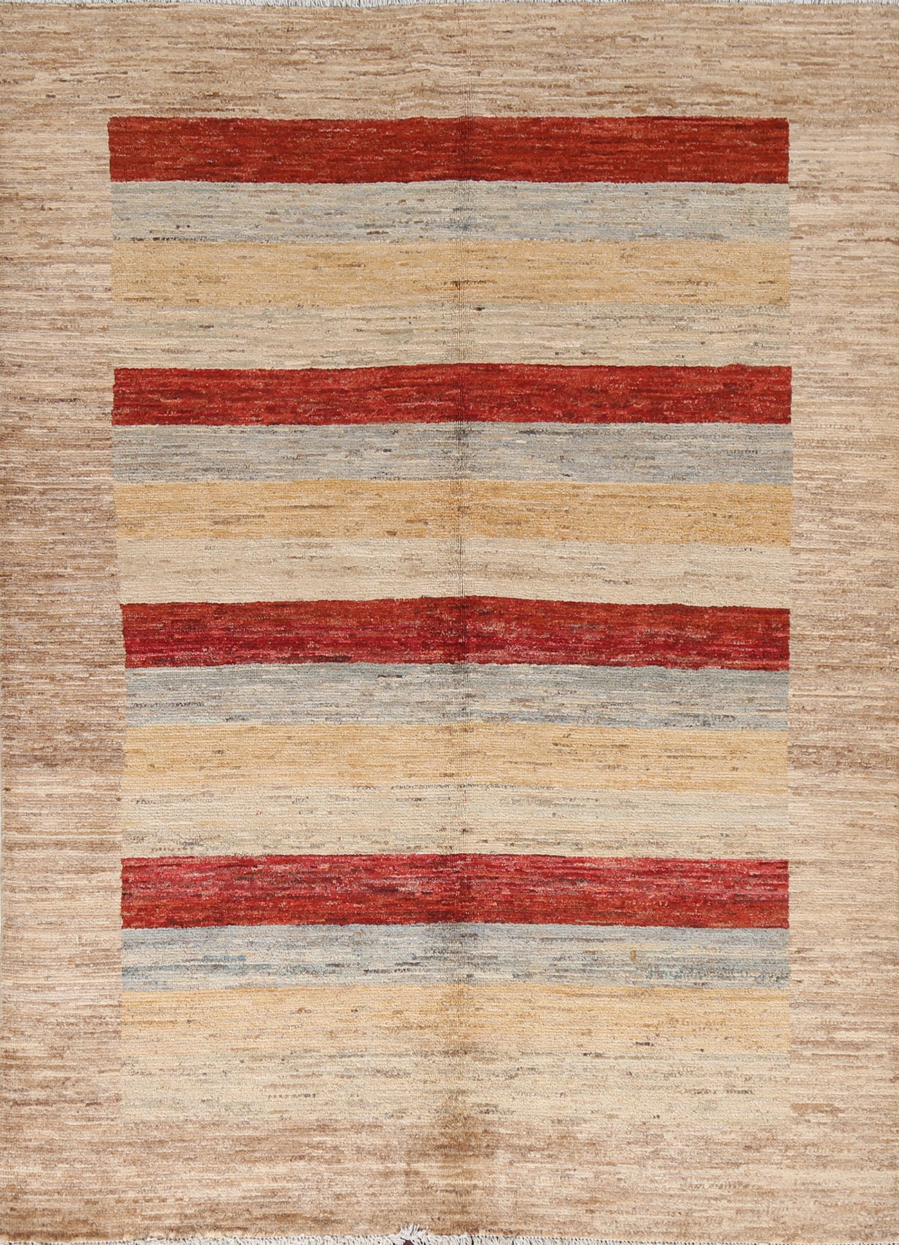 Striped Gabbeh Kashkoli Wool Area Rug 5x6