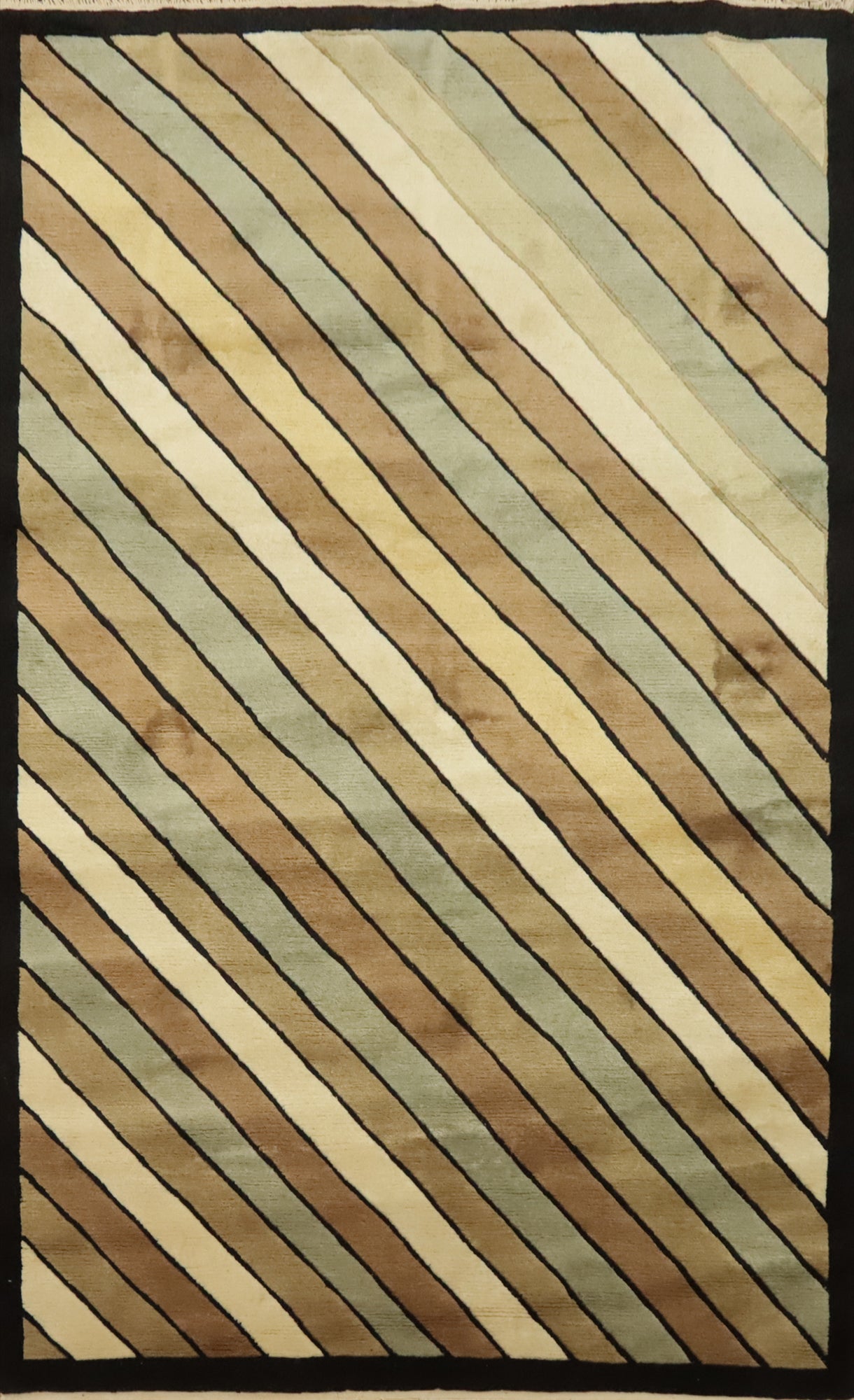 Contemporary Nepalese Vegetable Dye Area Rug 5x8