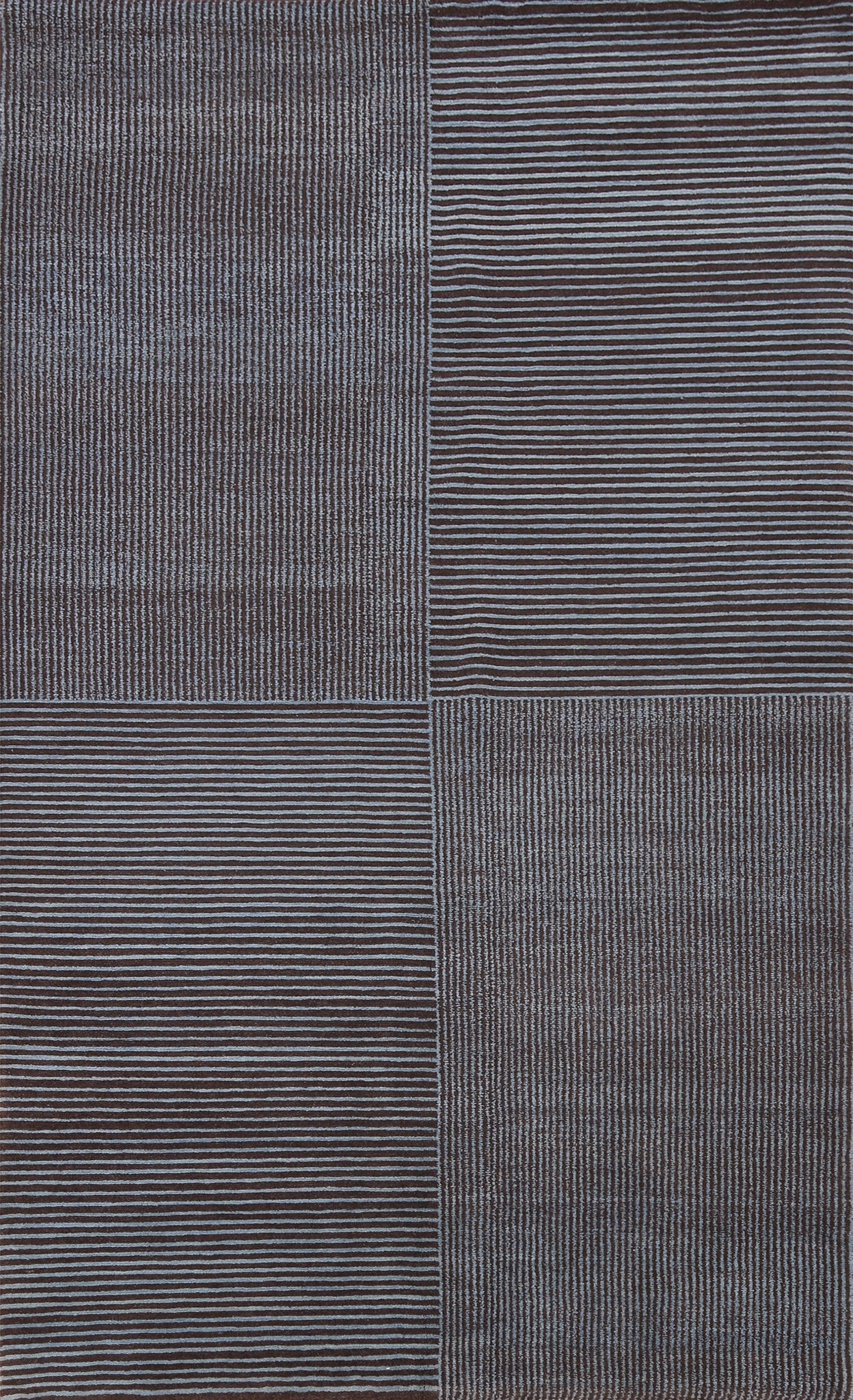 Vegetable Dye Black/ Blue Nepalese Wool Area Rug 5x8