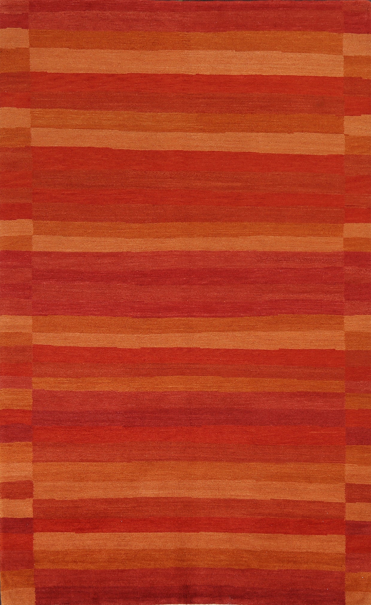 Vegetable Dye Wool Nepalese Striped Area Rug 5x8
