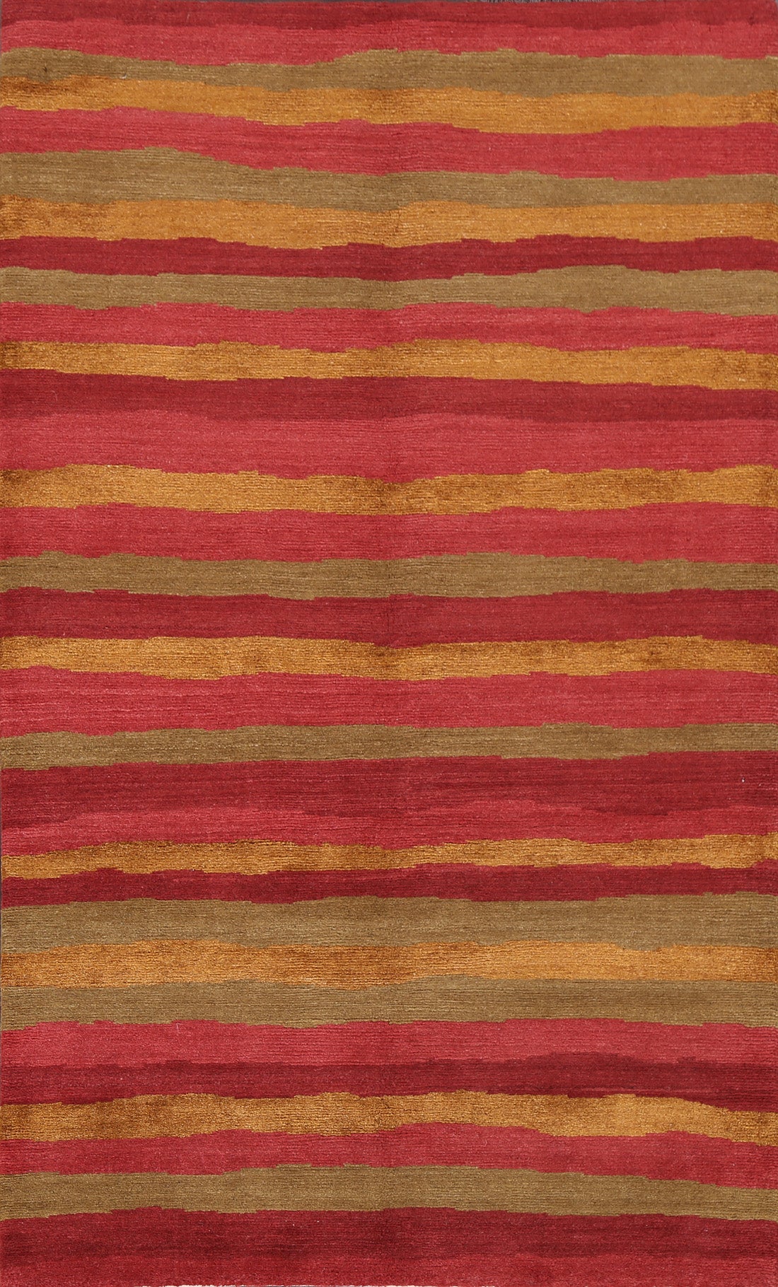 Abstract Nepalese Vegetable Dye Wool Rug 3x5