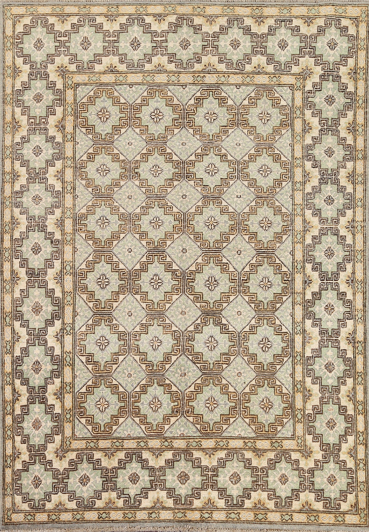 Vegetable Dye Handmade Khotan Wool Area Rug 5x6