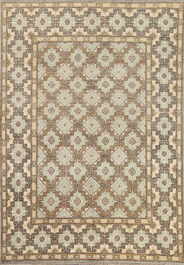 Vegetable Dye Handmade Khotan Wool Area Rug 5x6