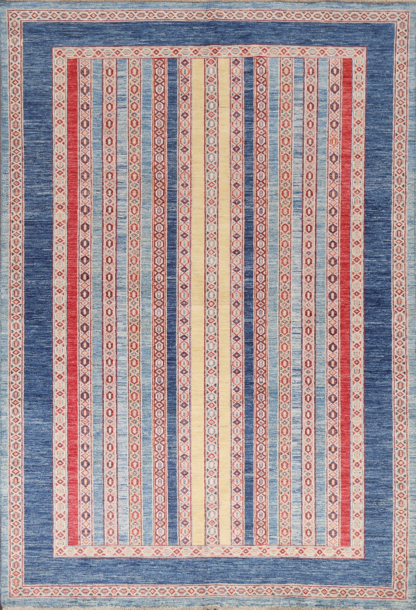 Vegetable Dye Moharramat Wool Area Rug 5x8