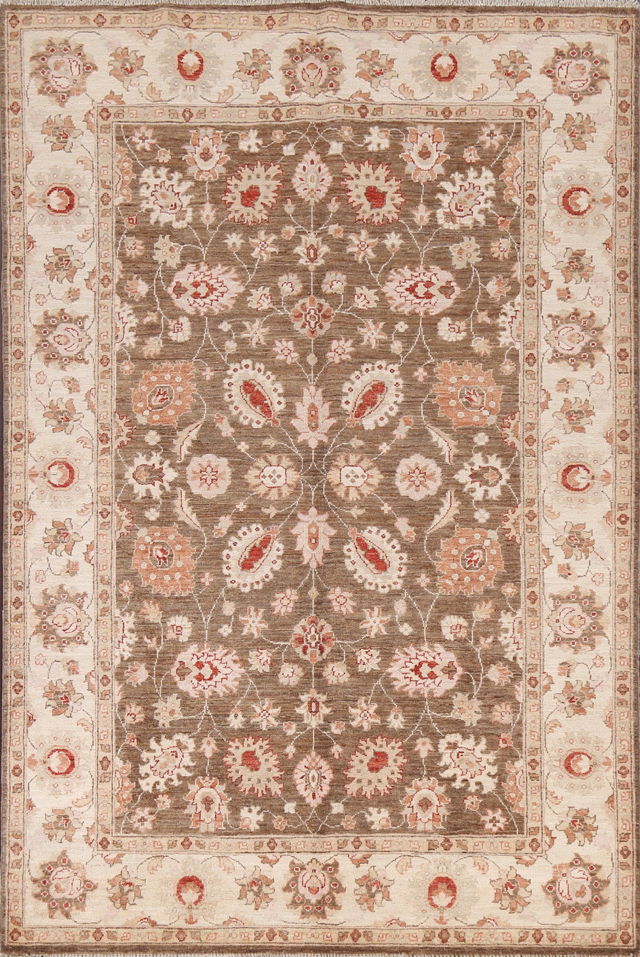 Vegetable Dye Chobi Peshawar Wool Handmade Rug 5x7
