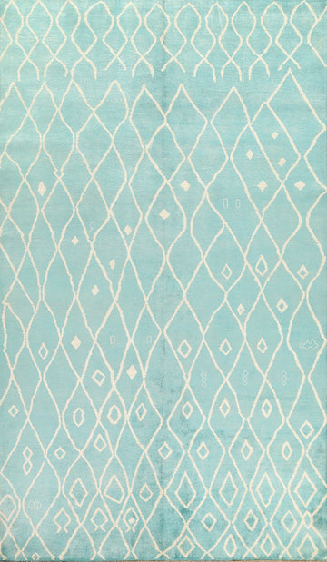 Vegetable Dye Trellis Moroccan Handmade Area Rug 6x10