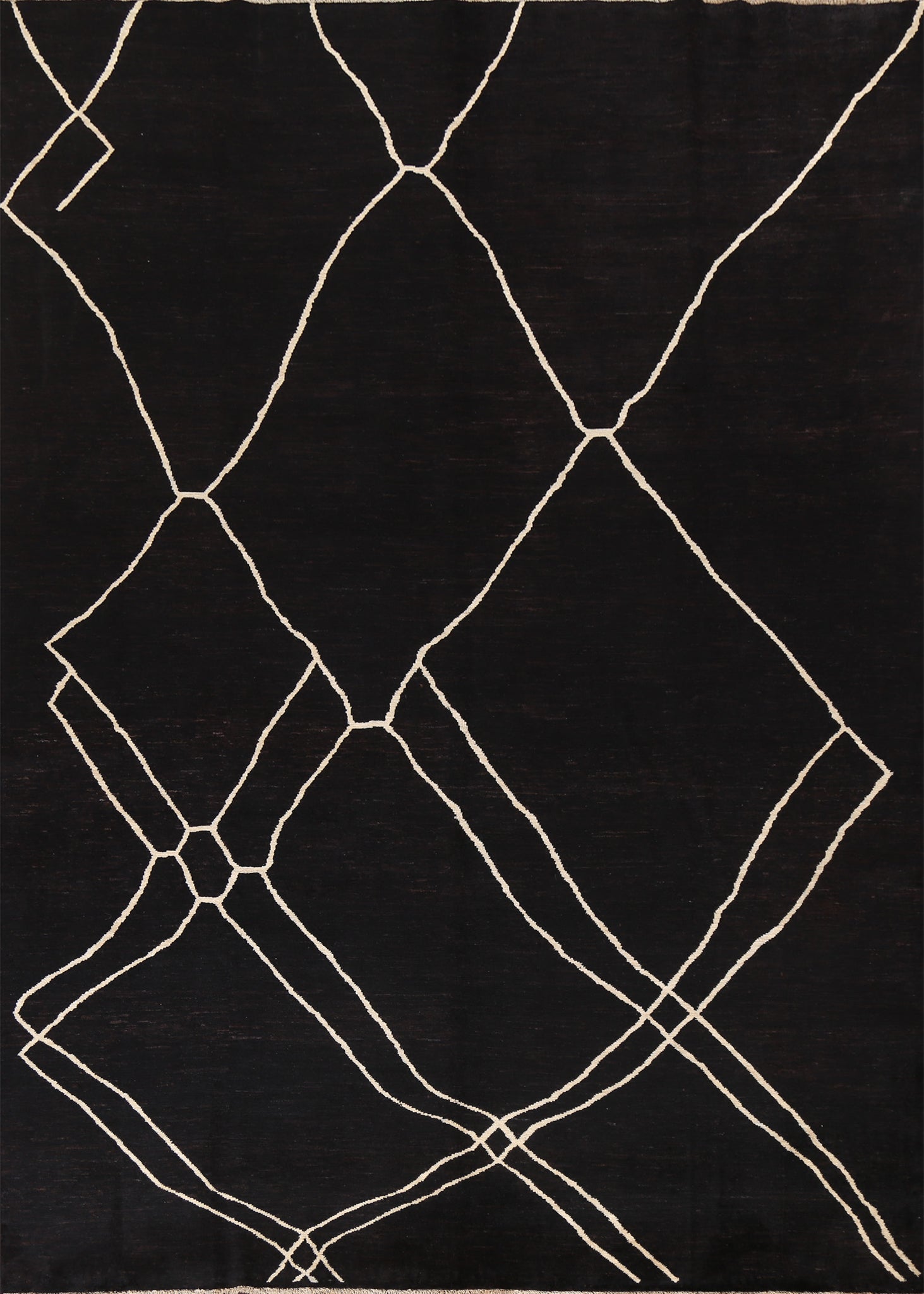 Vegetable Dye Moroccan Black Area Rug 8x10