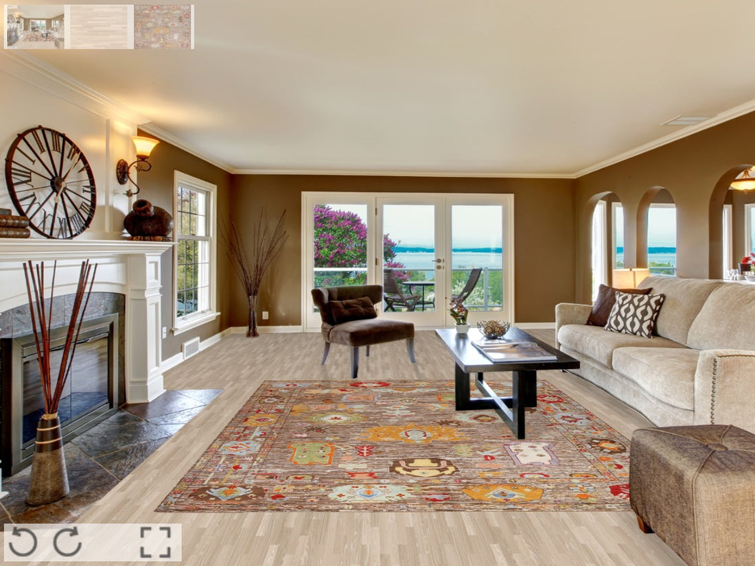 Vegetable Dye Ziegler Wool Area Rug 8x10