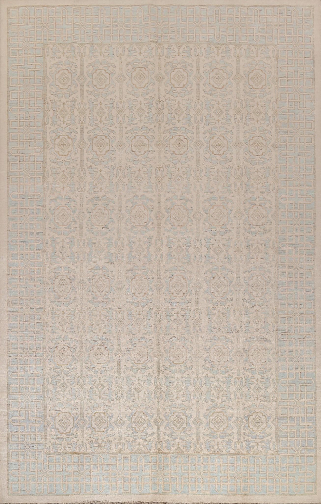Vegetable Dye Muted Khotan Wool Area Rug 9x12