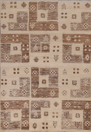 Tribal Gabbeh Kashkoli Handmade Area Rug 5x8