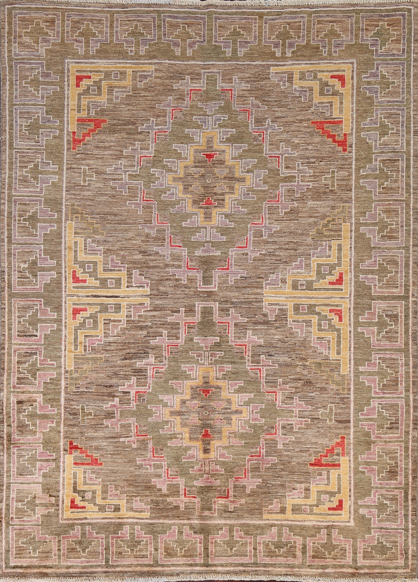 Vegetable Dye Gabbeh Kashkoli Wool Area Rug 5x6