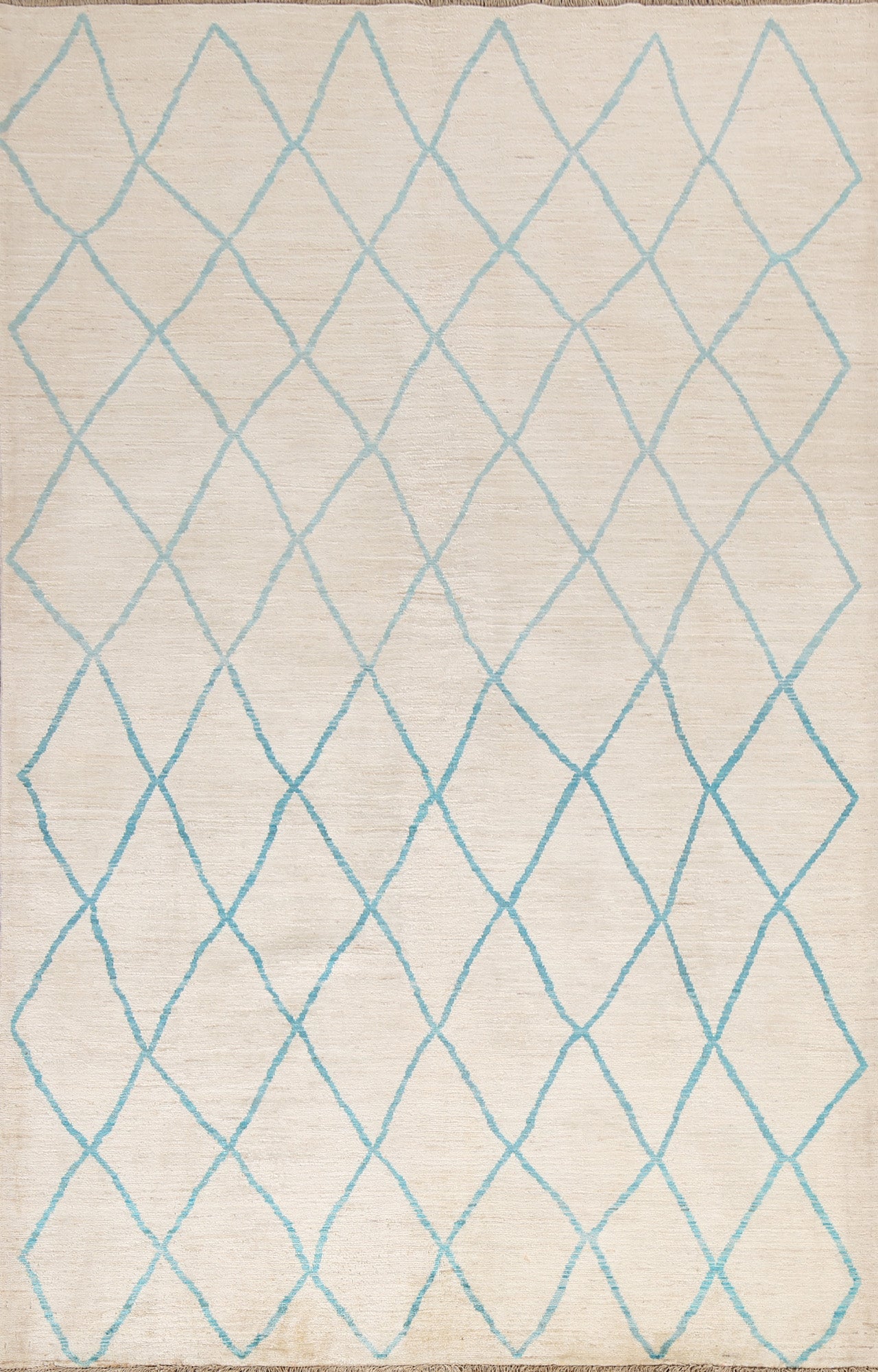 Vegetable Dye Trellis Moroccan Wool Area Rug 6x8