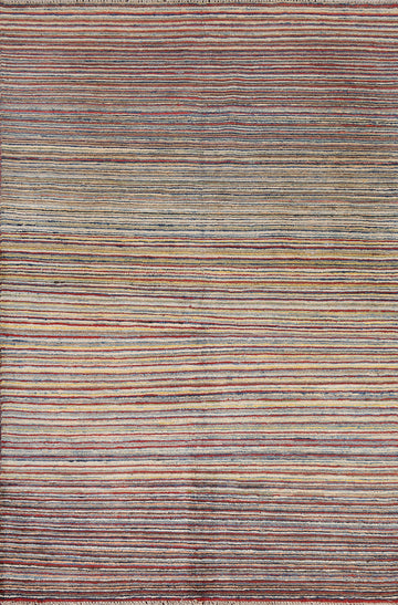 Striped Gabbeh Kashkoli Wool Area Rug 4x6