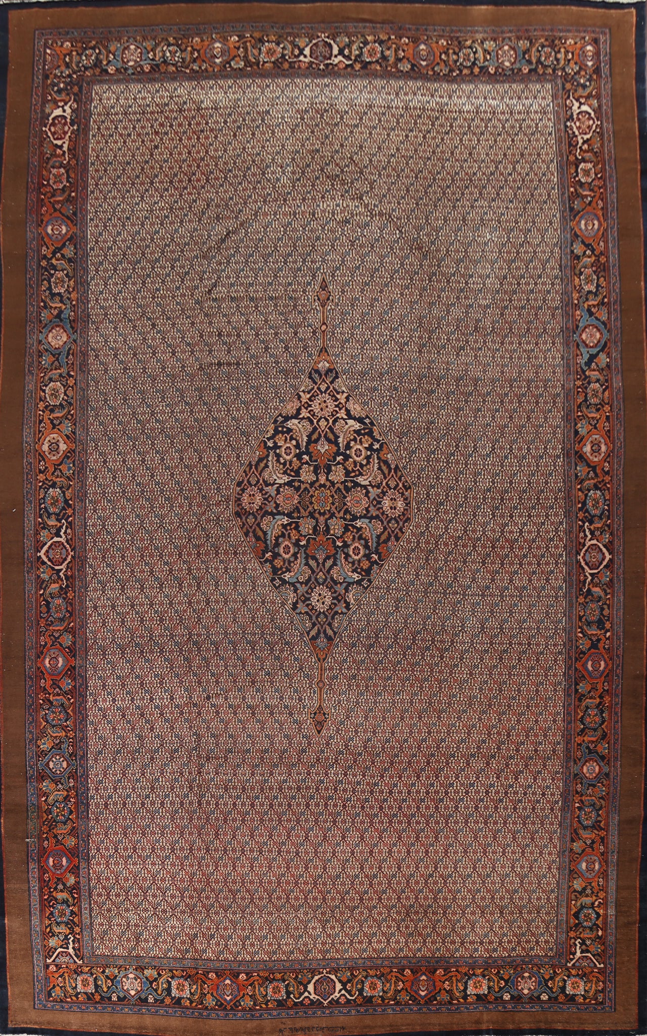 Pre-1900 Antique Vegetable Dye Sarab Persian Rug 12x20