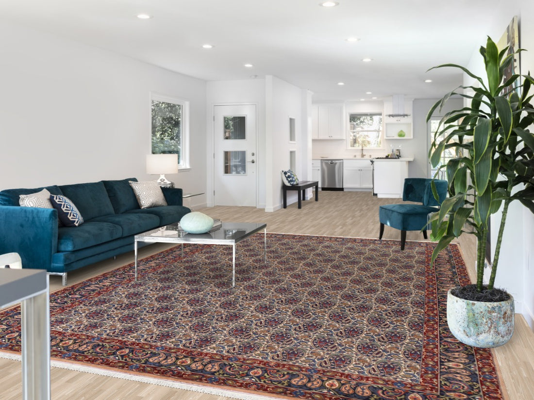 Vegetable Dye Paisley Tabriz Persian Area Rug 9x12