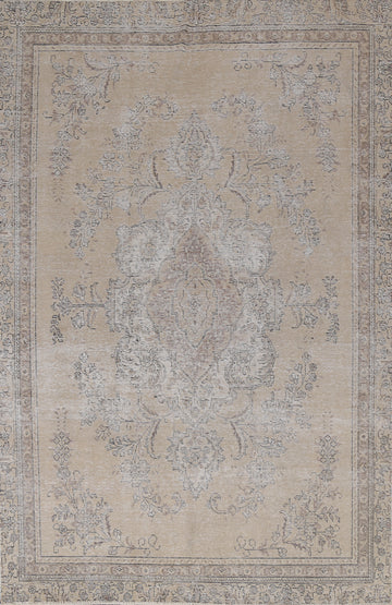 Distressed Vintage Tabriz Persian Area Rug 7x10