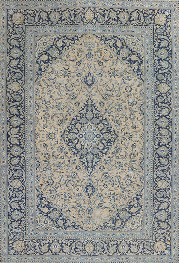 Vintage Distressed Kashan Persian Area Rug 8x11