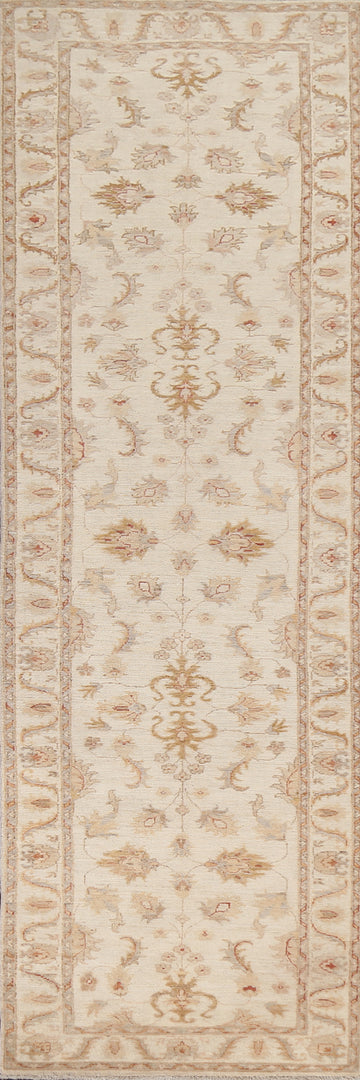 Vegetable Dye Chobi Peshawar Oriental Runner Rug 3x10