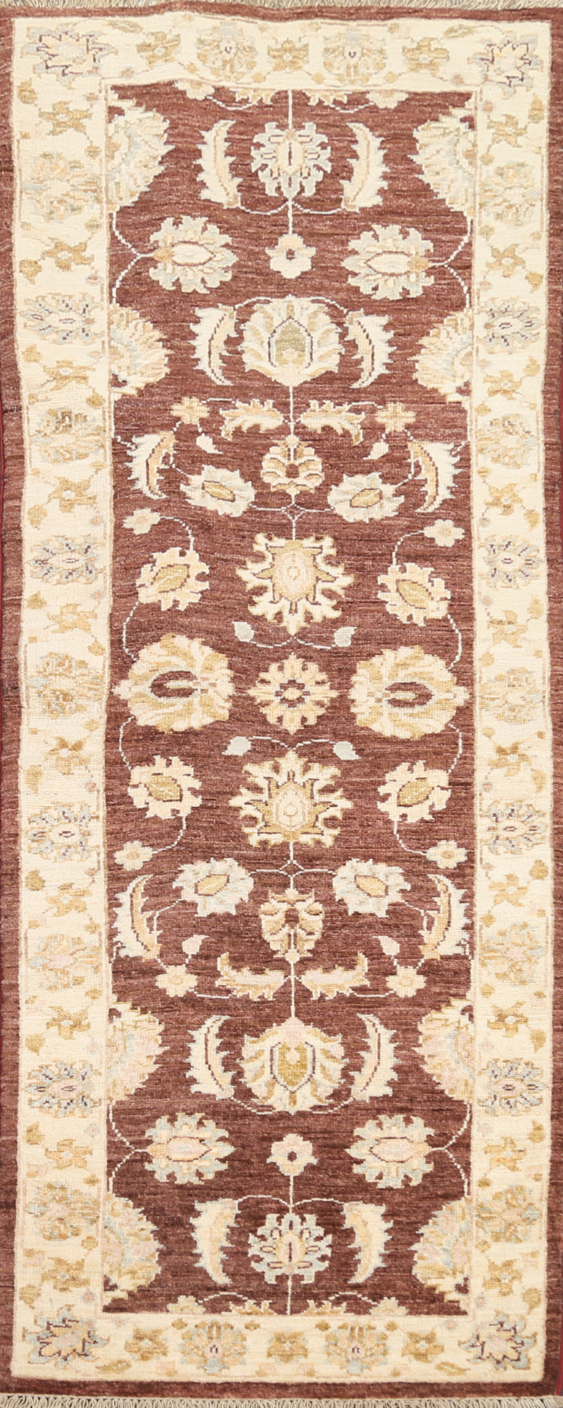 Vegetable Dye Chobi Peshawar Wool Runner Rug 2x6