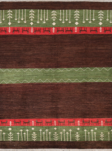 Tribal Gabbeh Persian Area Rug 5x7