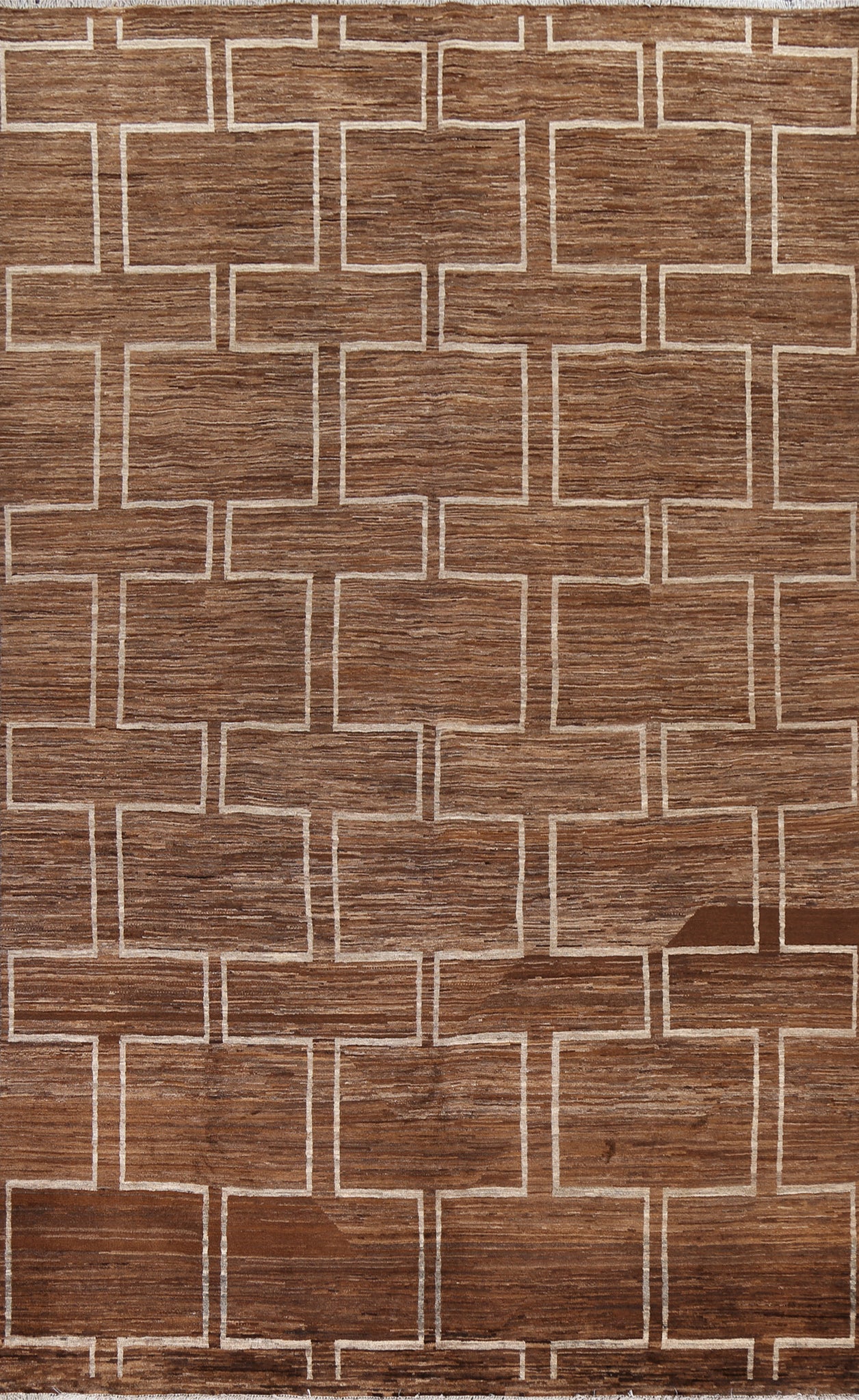 Brown Wool Gabbeh Kashkoli Oriental Rug 6x9