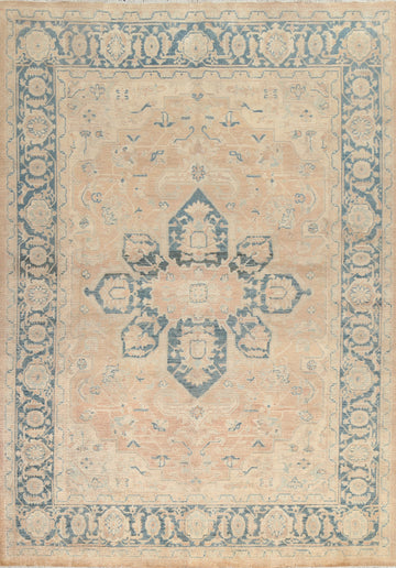 Wool Muted Handmade Heriz Persian Area Rug 9x11