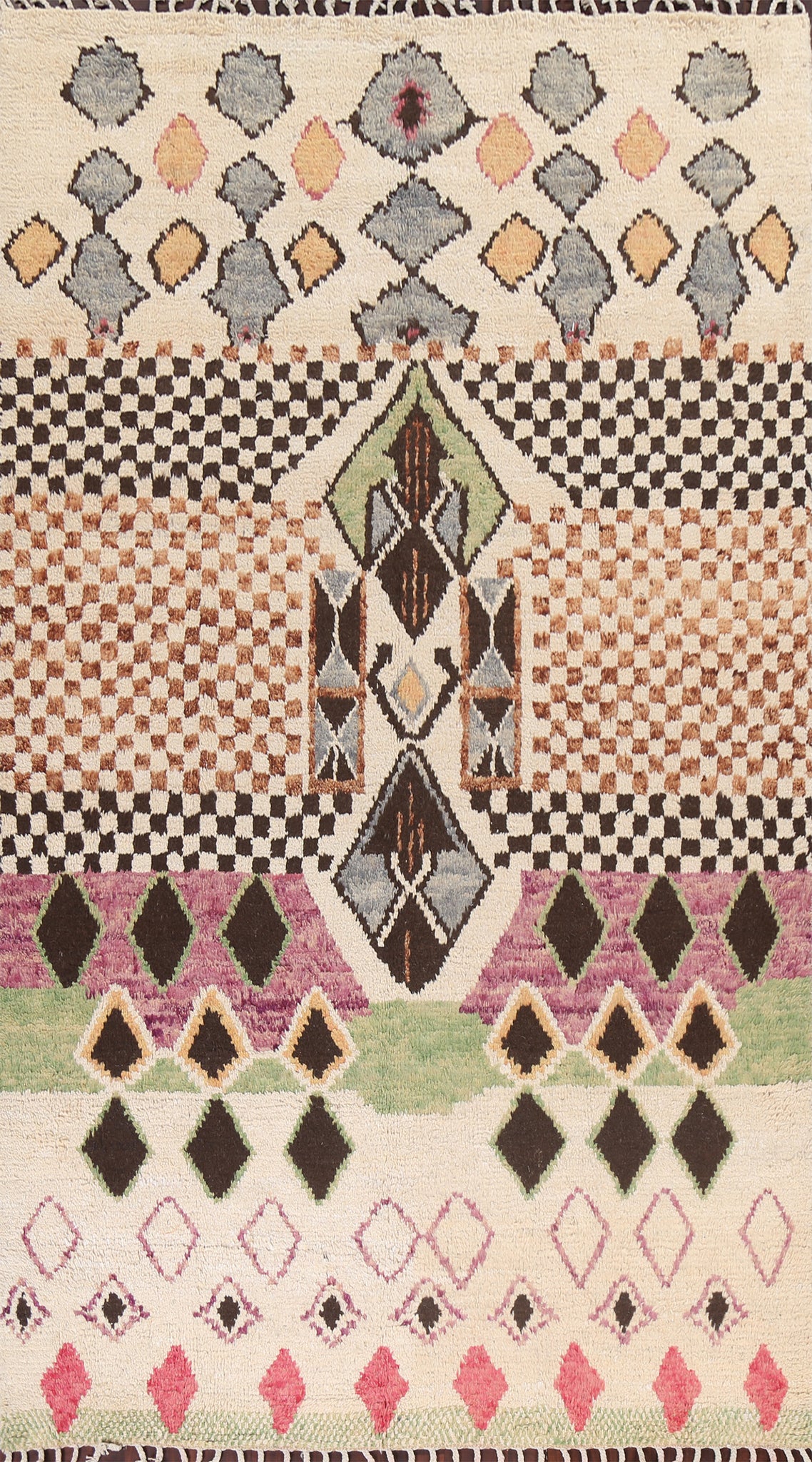 Handmade Wool Moroccan Oriental Area Rug 7x11
