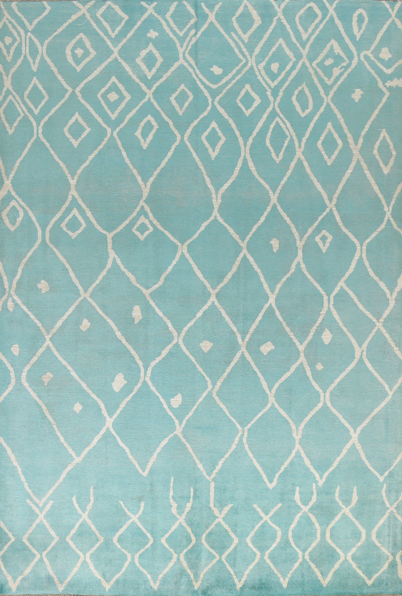 Vegetable Dye Turquoise Moroccan Oriental Rug 8x10