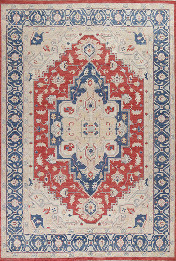 Vegetable Dye Heriz Serapi Wool Oriental Rug 9x12