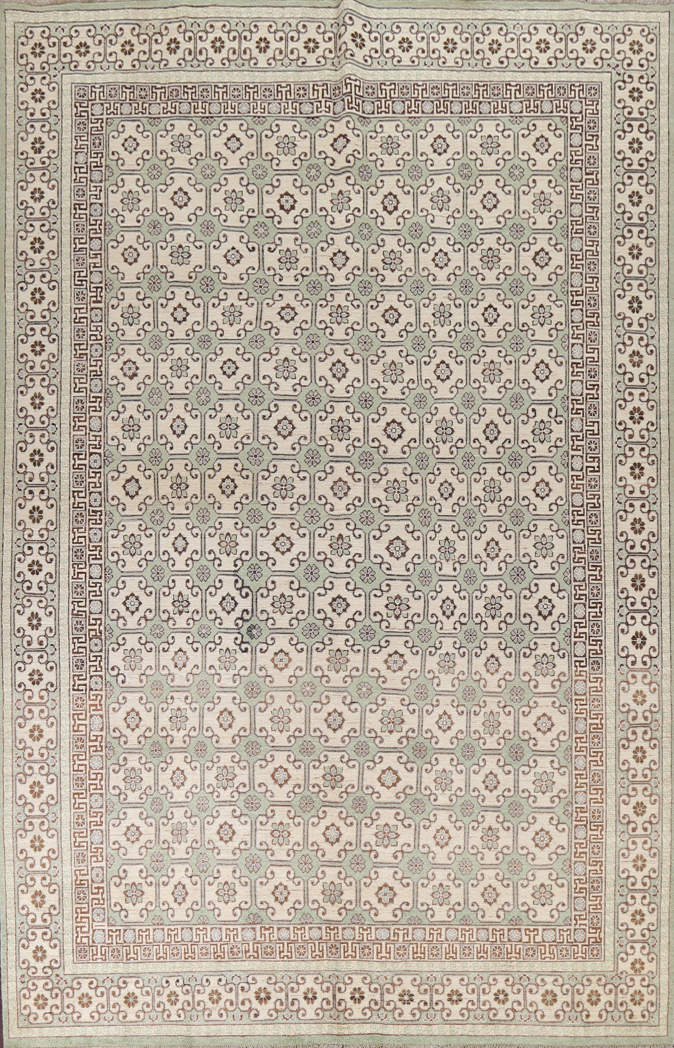 Vegetable Dye Wool Khotan Oriental Area Rug 9x12