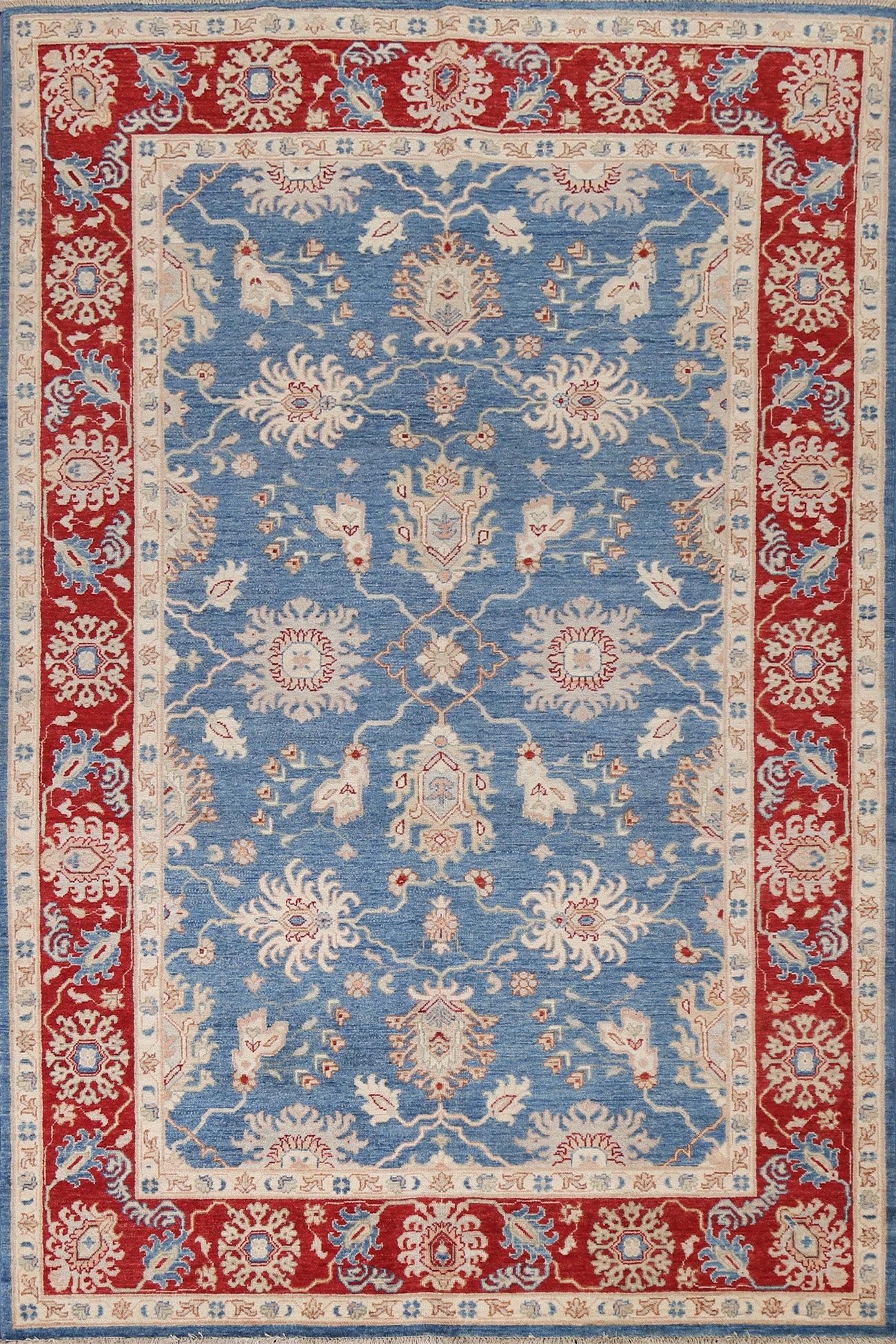 Vegetable Dye Blue Ziegler Oriental Wool Rug 6x9