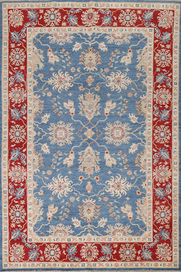 Vegetable Dye Blue Ziegler Oriental Wool Rug 6x9