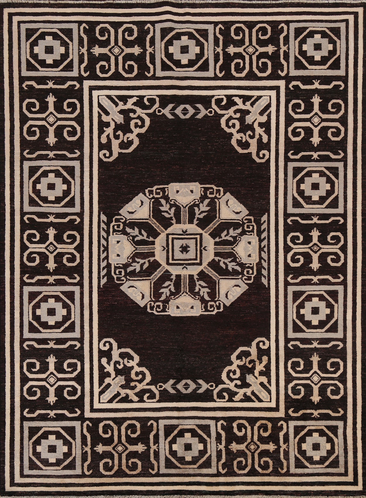 Vegetable Dye Brown Gabbeh Kashkoli Oriental Rug 6x8