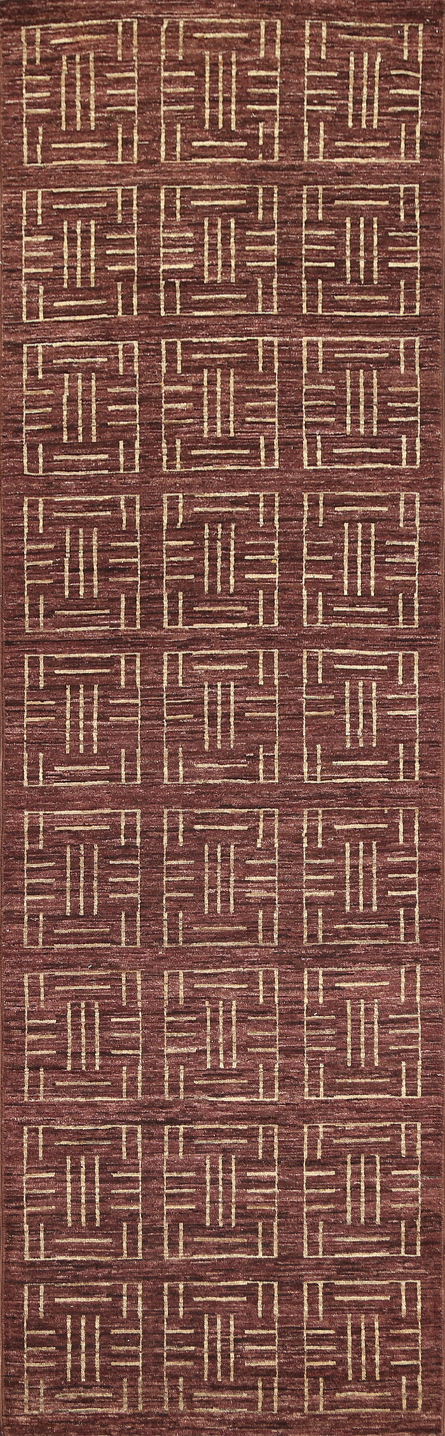 Brown Wool Gabbeh Kashkoli Oriental Runner Rug 3x10