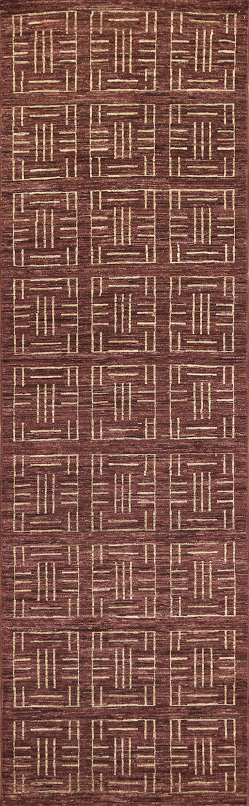 Brown Wool Gabbeh Kashkoli Oriental Runner Rug 3x10