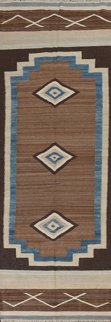 Natural Dye Kilim Oriental Runner Rug 4x12