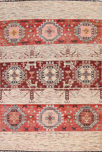 Tribal Geometric Kazak Oriental Area Rug 6x10