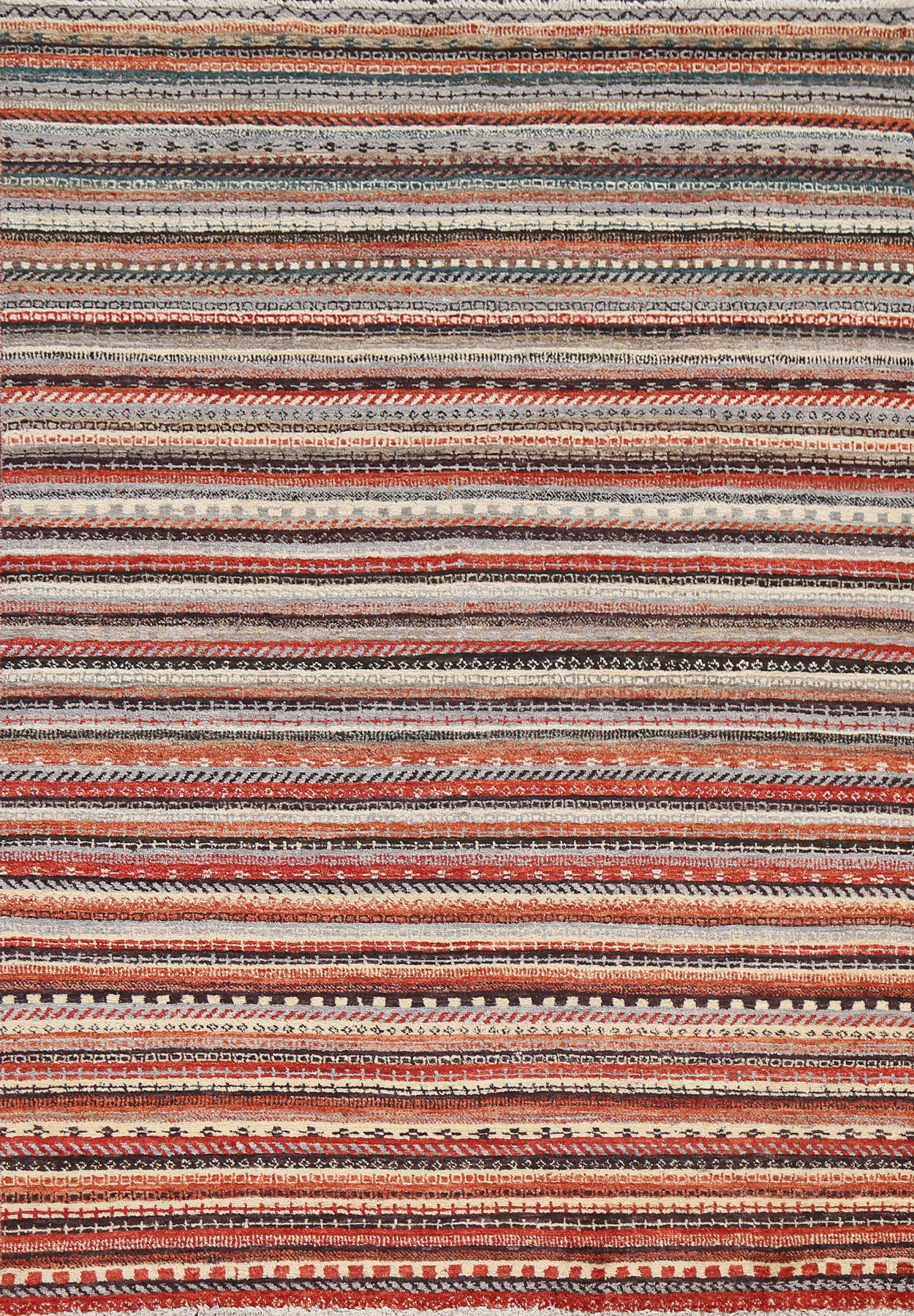 Striped Gabbeh Kashkoli Oriental Area Rug 5x7