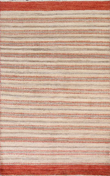 Striped Wool Gabbeh Kashkoli Oriental Area Rug 4x6