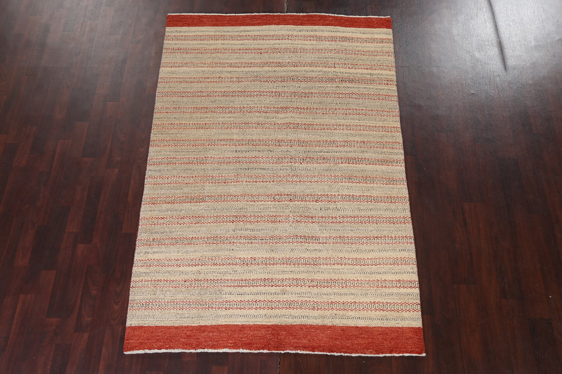 Handmade Gabbeh Kashkoli Oriental Wool Rug 5x8