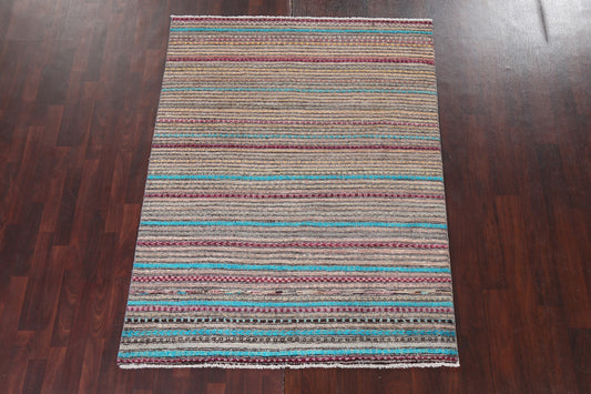 Handmade Gabbeh Kashkoli Oriental Rug 5x7