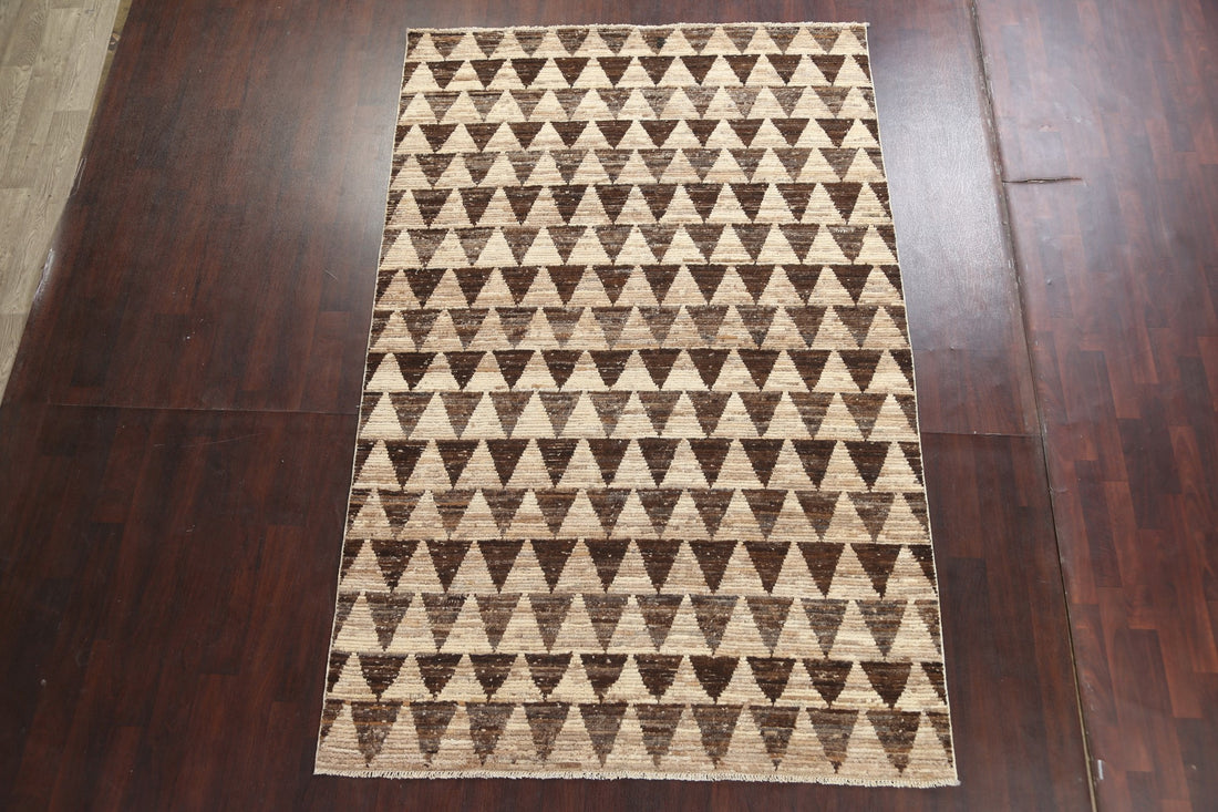 All-Over Geometric Gabbeh Kashkoli Oriental Wool Rug 6x10