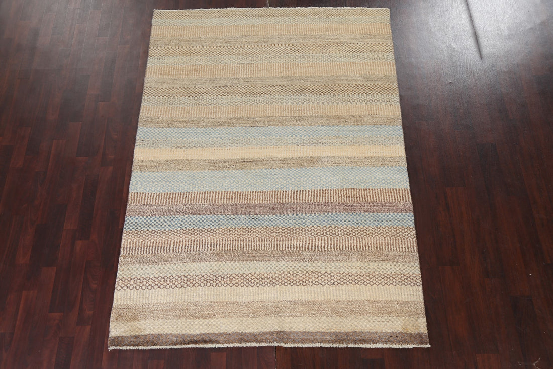 Handmade Gabbeh Kashkoli Oriental Wool Rug 6x8