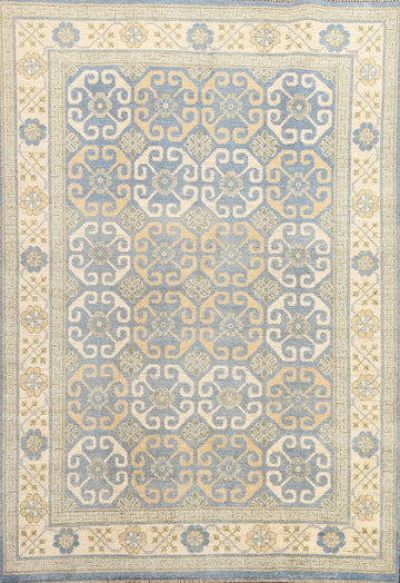 Vegetable Dye Geometric Khotan Oriental Rug 5x7