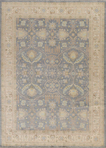 Vegetable Dye Oushak Oriental Hand-Knotted Rug 6x8