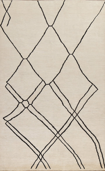 Vegetable Dye Wool Moroccan Oriental Area Rug 6x10